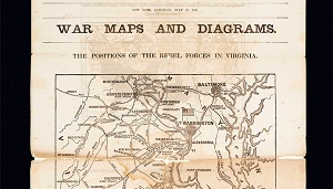 Плакат с картой времен гражданской войны в США