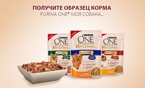 2 образца корма PurinaONE® МОЯ СОБАКА… бесплатно